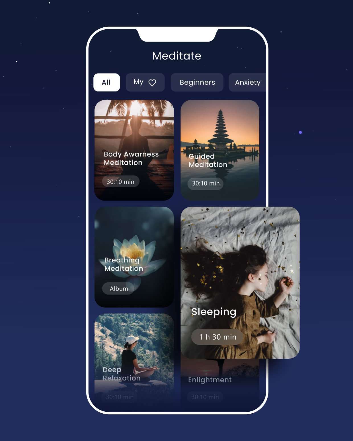 Ruhige Meditation mit Schlafsounds: Weißes Rauschen iPhone App
