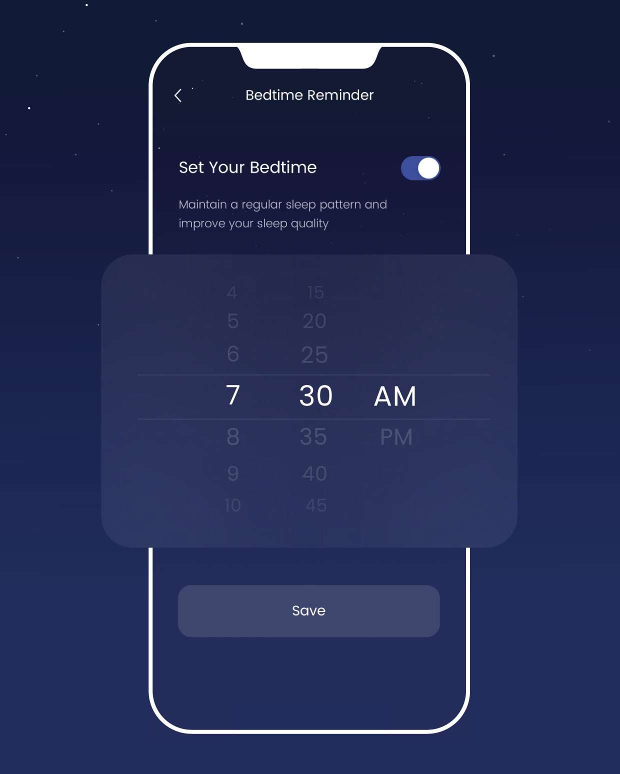 Schlafenszeit-Erinnerung mit Schlafsounds: Weißes Rauschen iPhone App
