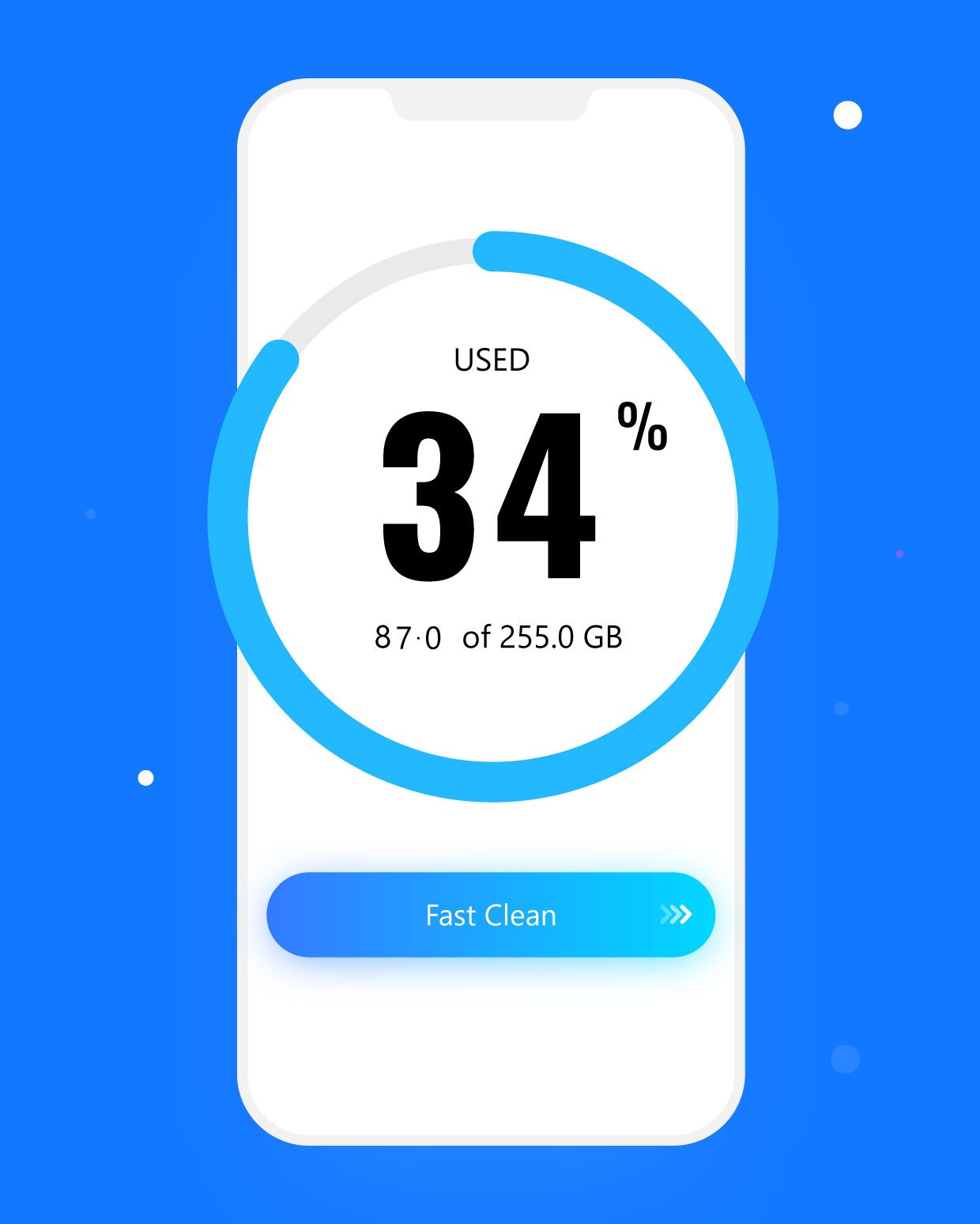 Speicheranzeige von Cleaner for iPhone App
