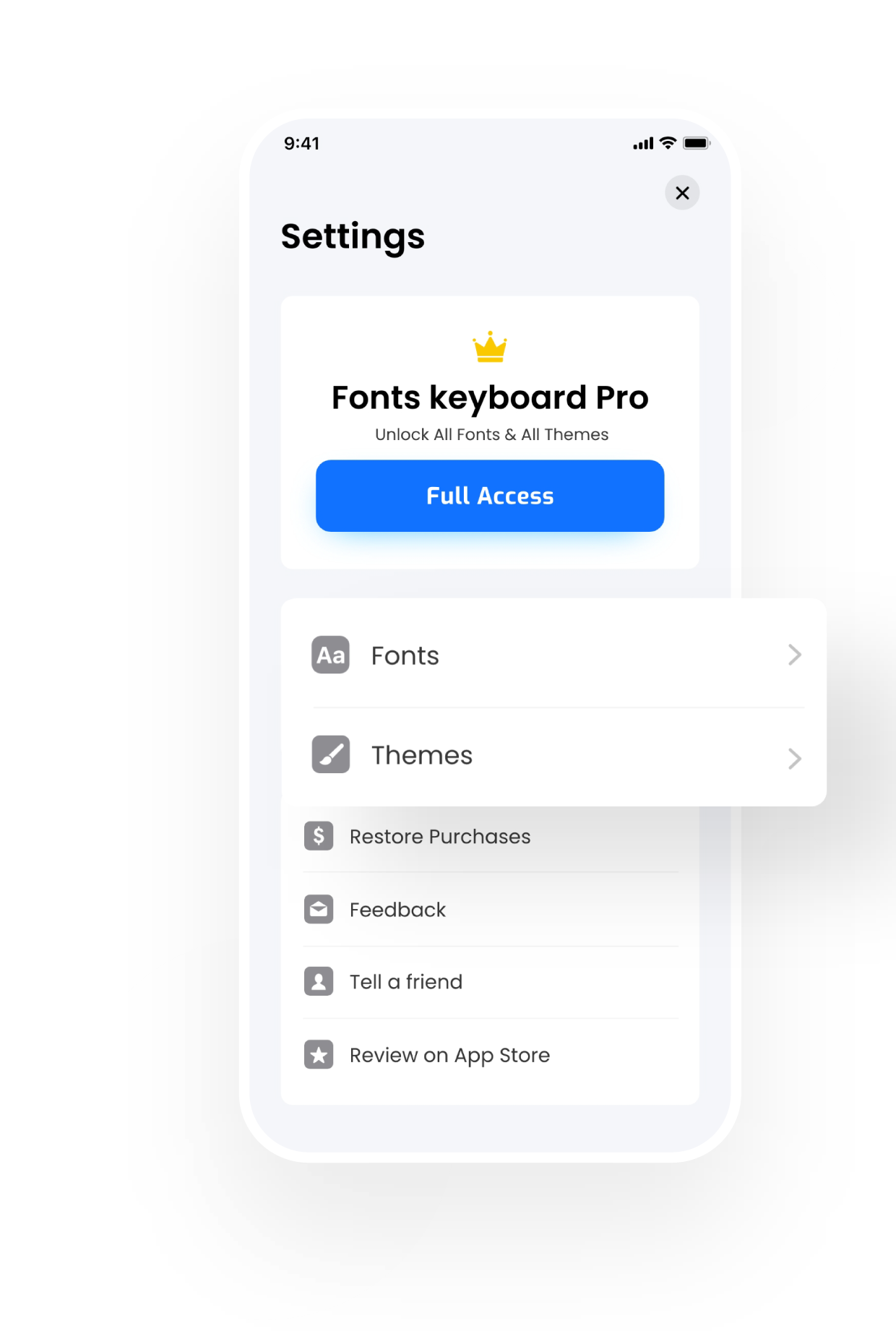 Schriftarten & Tastatur für iPhones Premium-Funktionen