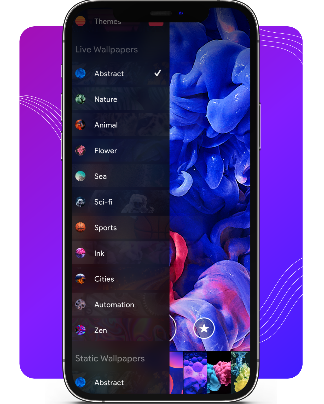 Hintergrundbild-Kategorien für Live Hintergrundbild 3D iPhone App