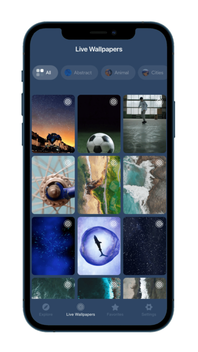 Bibliothek mit Live Hintergrundbildern für iPhone und iPad