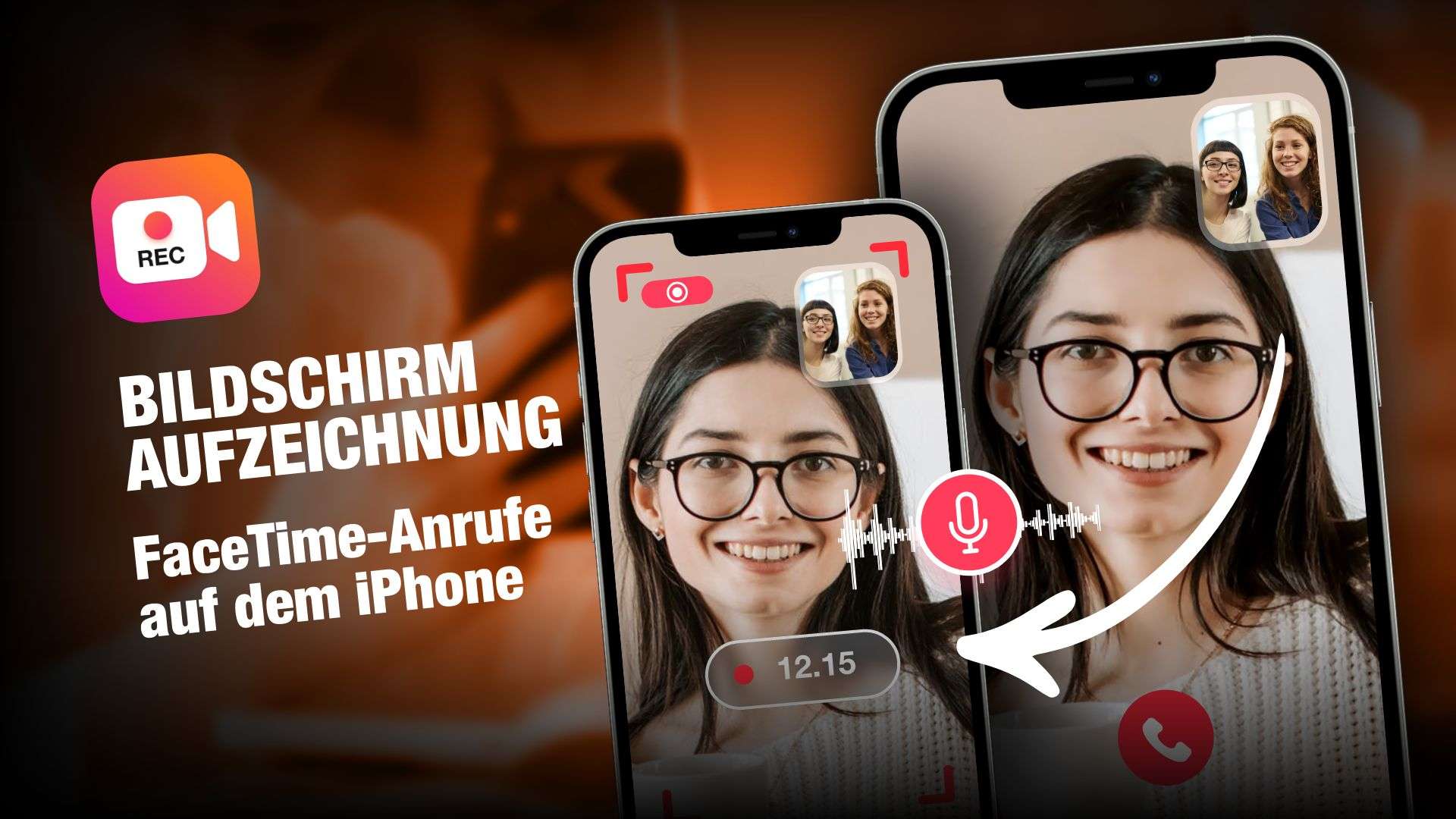 Bildschirm FaceTime-Anrufe mit Ton auf dem iPhone aufzeichnen