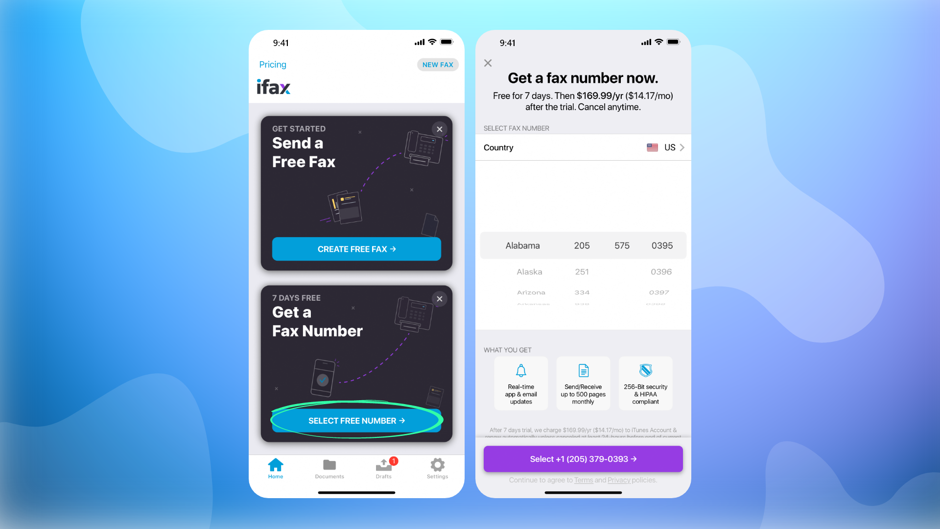 Schritte zum Empfangen von Faxen vom iPhone mit der iFax-App